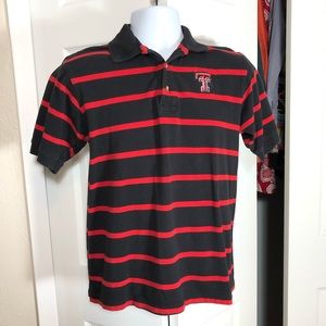 Authentic Texas Tech Polo Small black red stripped